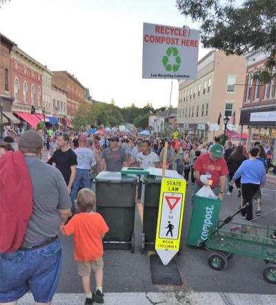  Typical zero-waste station during Founders Weekend
