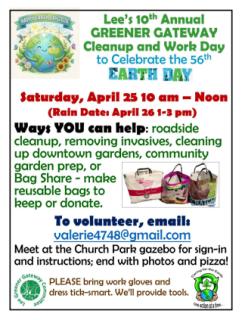 Join our Earth Day Celebration - Help with gardens, invasives, litter, and more - April 25th - 10-noon