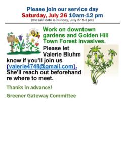 Help us work on downtown gardens and pull invasives from Gold Hill Town Forest - Join us July 26